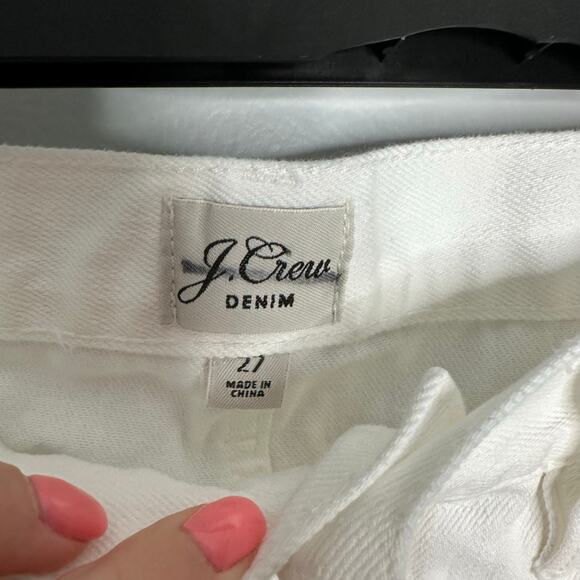 J. Crew Women's White Denim Skirt with Eyelet Cutout Hem + Embroidery Detail 27 - Picture 3 of 7